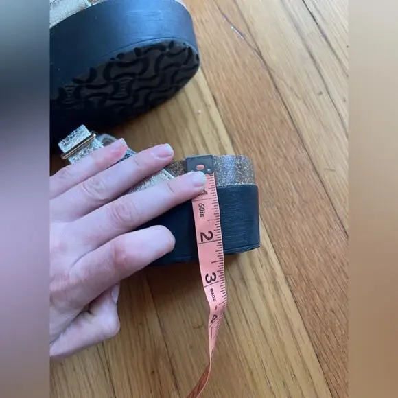 Silver Crackle Cork Flatforms - Picture 5 of 9